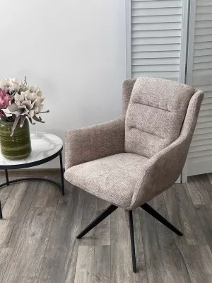 Стул GARLAND 360 град. поворот. HAGA-30 Бежевый, ткань/ GINO-101 Бежевый, ткань/ Черный, ®DISAUR