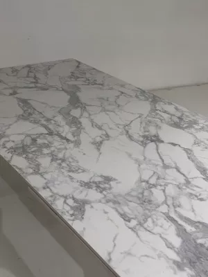 Стол ЭЗМИР (ESMIR) 180 цвет АРАБЕСКАТО (MATTE ARABESCATO SOLID CERAMIC) / ОРЕХ, ®DISAUR