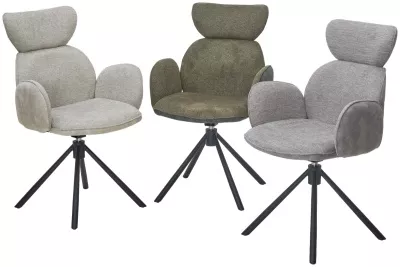 Стул VARDY 360 град.поворот. Brego-07 Серый, ткань/ 7525-180 Серый, велюр/Черный, ®DISAUR