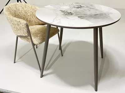 Стол МИЛТОН D89 PANDORA LIGHT, керамика / ЛАТТЕ каркас М-City