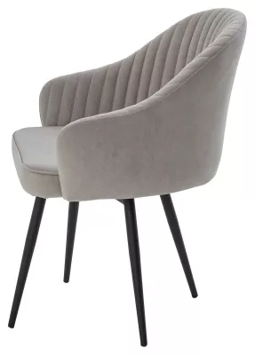 Стул ШЕЛЛ 360 град. поворот. цвет B22 Серый, велюр / черный каркас