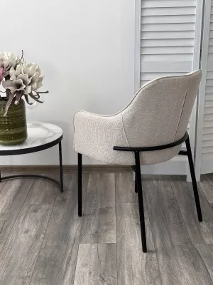 Стул WILSON Daly-02 светло-бежевый, ткань / черный каркас, ®DISAUR