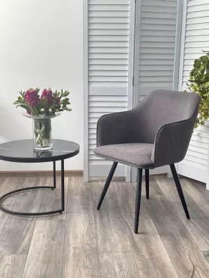 Стул ФОРТ (FORT) 360 град. поворот. цвет B28 Темно-серый, велюр / черный каркас