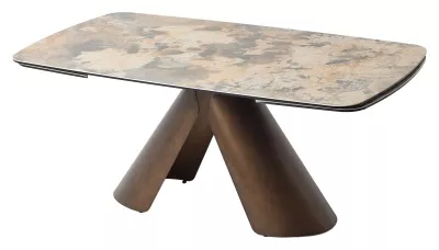 Стол CALDERON 180 TL-137  матовый, испанская керамика / брашированный каркас, цвет медный, ®DISAUR