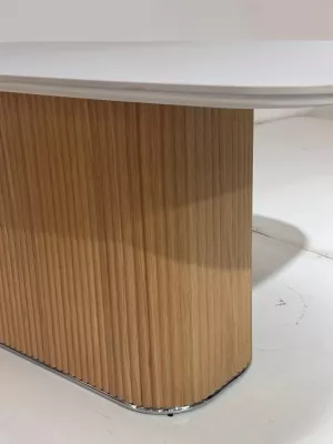 Стол ТАМПА (TAMPA) 180 цвет БЕЛЫЙ, керамика / OAK, ®DISAUR