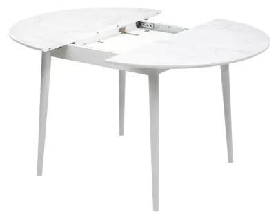 Стол BOLERO 105 см Жемчужный Перито (Белый Мрамор), HPL / Белый М-City