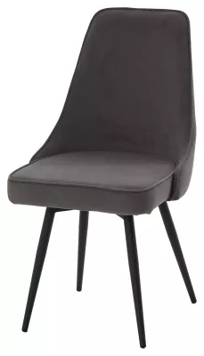 Стул БЕРТИ 360 град. поворот. B28 Темно-серый, велюр / черный каркас