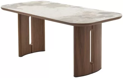 Стол БАРК (BARK) 180 цвет CA035, керамика / Орех (WALNUT), ®DISAUR