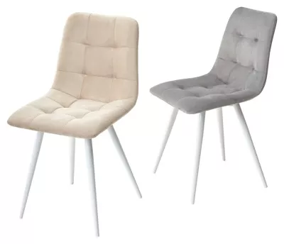 Стул CHILLI-Q светло-серый #26, велюр / белый каркас, 4 шт/ 1 к, М-City