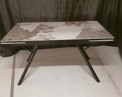 Стол ЛИБЕРТИ 140 Pandora, керамика / Черный каркас М-City