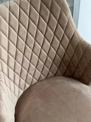 Стул ГЕРМАН (HERMAN) БЕЖЕВЫЙ #5, велюр / белый каркас