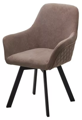 Стул ДЖЕТ (JET) 360 град. поворот. B5 Капучино, велюр / черный каркас