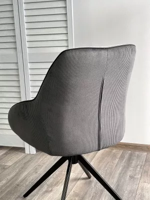 Стул ТОРНАДО (TORNADO) 360 град. Серый 07, ткань/ темно-серый 454, велюр/ черный каркас, DISAUR