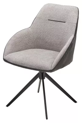Стул ТОРНАДО (TORNADO) 360 град. Серый 07, ткань/ темно-серый 454, велюр/ черный каркас, DISAUR