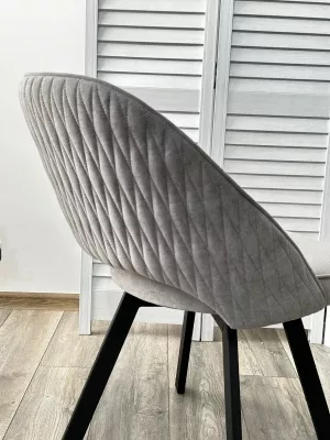 Стул ДУНА (DUNA) 360 град. поворот. B22 Серый, велюр / черный каркас
