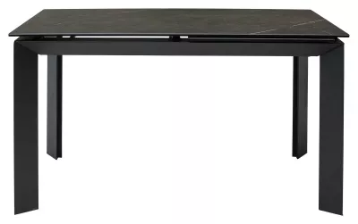 Стол CREMONA 140 KL-116 Черный мрамор матовый, итальянская керамика/ черный каркас, ®DISAUR