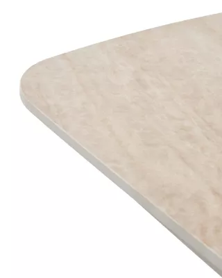 Стол КИРАН (KIRAN) 180 БЕЖЕВЫЙ МРАМОР (MATTE SICILY BEIGE SOLID CERAMIC) / Орех темный, ®DISAUR