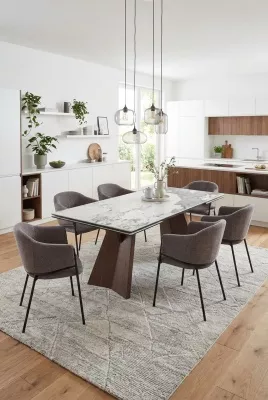 Стол БРИАН (BRIAN) 200 ЦВЕТ ПАНДОРА (MATTE PANDORA) керамика на стекле/ ОРЕХ, ®DISAUR