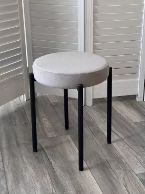 Табурет СТЭК штабилируемый цвет B22 Серый, велюр / черный каркас