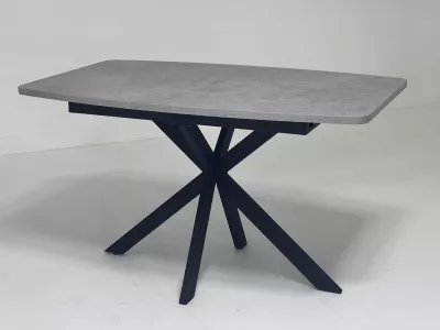 Стол АРИЗОНА 130 БЕТОН ЧИКАГО СВ.СЕРЫЙ / Черный каркас М-City