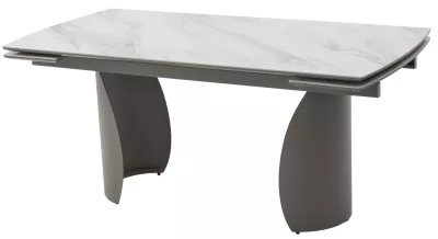 Стол ОЛЬХОН 180 цвет БЕЛЫЙ МРАМОР АКТИВНЫЙ , керамика / Латте каркас