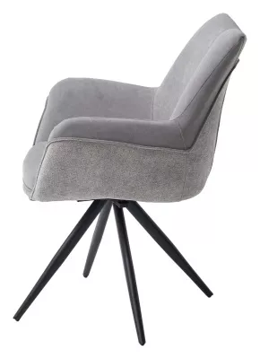 Стул МАРК 360 град., цвет B-22/ LOTOS-12 серый, велюр / черный каркас