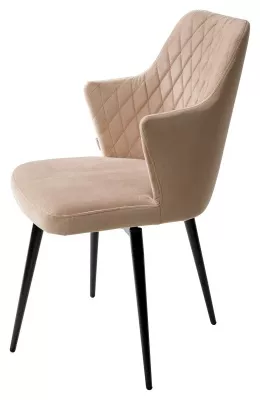Стул ГЕРМАН (HERMAN) 360 град. БЕЖЕВЫЙ #5, велюр / черный каркас