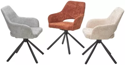 Стул NURI 180 град. поворот. 3018-09 терракотовый, шенилл/ черный каркас, ®DISAUR