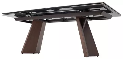 Стол БРИАН (BRIAN) 200 ЦВЕТ ПАНДОРА (MATTE PANDORA) керамика на стекле/ ОРЕХ, ®DISAUR