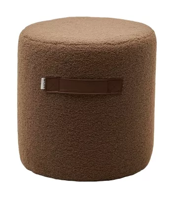 Пуф для гостиной HARTA NINI-02 Тауп, teddy  / TKS-03 темно-коричневый, экокожа М-City