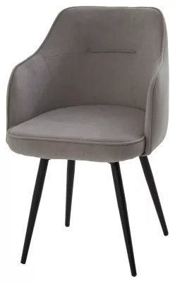 Стул ЛОРИС 360 град. поворот. цвет B22 Серый, велюр / черный каркас