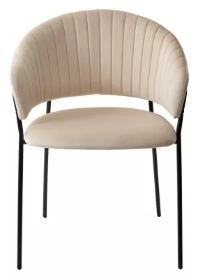 Стул ГЕММА, цвет H-06 Бежевый, велюр / черный каркас