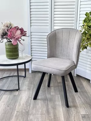 Стул МОД (MODE) 360 град. поворот. B22 Серый, велюр / черный каркас