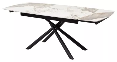 Стол РИВОЛИ (RIVOLI) 140 цвет ПАНДОРА (GLOSS LUXURY PANDORA SOLID CERAMIC) / ЧЕРНЫЙ, ®DISAUR