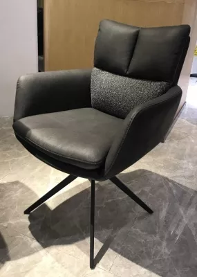 Стул LUIS 360 град. поворот Серый Maison 99# / OTE COBBLE 457 / черный каркас, ®DISAUR