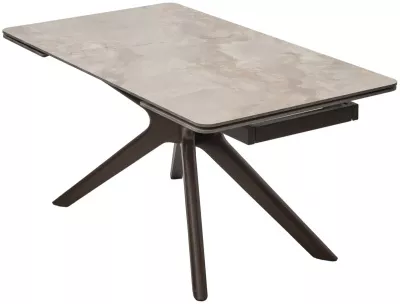 Стол ЭДЕР (EDER) 160 цвет АМБЕР ЖАДЕ (GLOSS AMBER JADE SOLID CERAMIC) / ОРЕХ, ®DISAUR