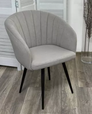 Стул МИШЕЛЬ 360 град. поворот. цвет B22 Серый, велюр / черный каркас