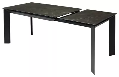 Стол КРЕМОНА (CREMONA 140 цвет KL-116 Черный мрамор матовый, итальянская керамика/ ЧЕРНЫЙ, ®DISAUR