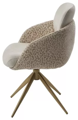 Стул ГРЕЙС (GRACE) 360 град., цвет ЛАТТЕ PENA-110 / HUNTER-120, ткань / ШАМПАНЬ каркас, ®DISAUR