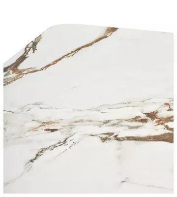 Стол BRONTE 200 раскладной KL-188 Контрастный мрамор матовый, итальянская керамика/ Шампань, ®DISAUR