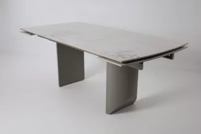 Стол ПУАНТО 200  BRECHA CREMA ELEGANCE, керамика / Латте каркас М-City