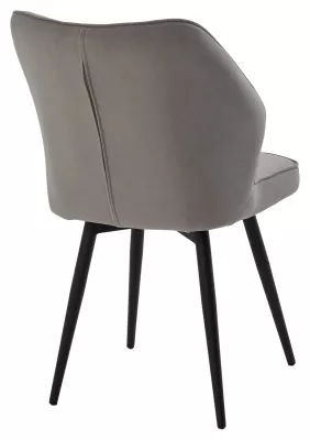 Стул РОССО 360 град. поворот. цвет B22 Серый, велюр / черный каркас