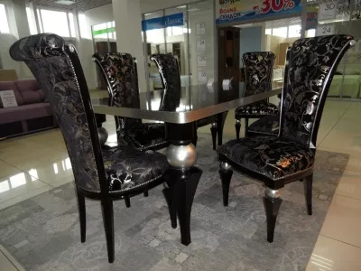 3224/TR Стол, черный с серебром СКИДКА 50%