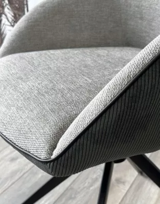 Стул ТОРНАДО (TORNADO) 360 град. Серый 07, ткань/ темно-серый 454, велюр/ черный каркас, DISAUR