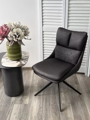 Стул LEROY 360 град. поворот Серый Maison 99# / OTE COBBLE 457 / черный каркас, ®DISAUR
