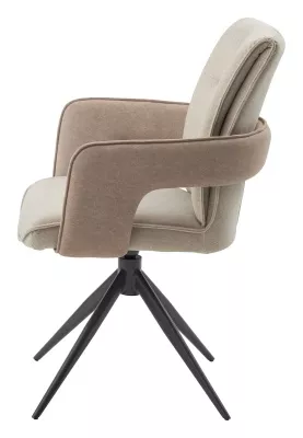 Стул КИННЕТ (KINNET) 360 град. поворот цвет БЕЖЕВЫЙ MOHAIR-110/CASTEL-15, ткань/ Тем.-серый, ®DISAUR