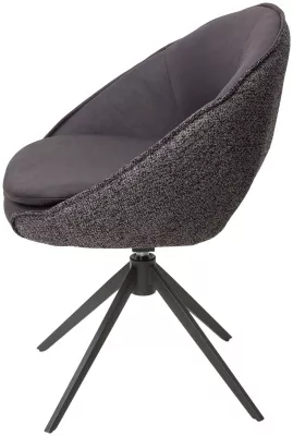 Стул АНАБЕЛЬ (ANABEL) 360 град. поворот Черный  Maison 99# / OTE COBBLE 457 / серый каркас, ®DISAUR