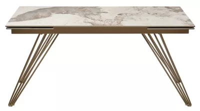 Стол ACERRA NEW 160 GLOSS LUXURY PANDORA SOLID CERAMIC/ каркас цвета шампань, ®DISAUR