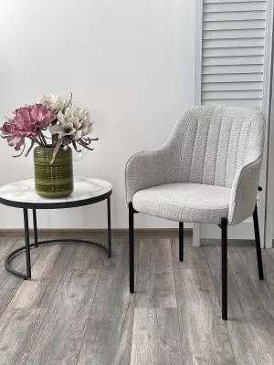 Стул WILSON Daly-11 светло-серый, ткань / черный каркас, ®DISAUR