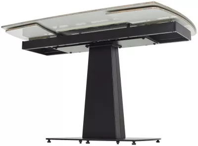 Стол БАЛД (BALDE) 120 цвет АМБЕР ЖАДЕ ГЛЯНЦЕВЫЙ (GLOSS AMBER JADE SOLID CERAMIC) / ЧЕРНЫЙ, ®DISAUR